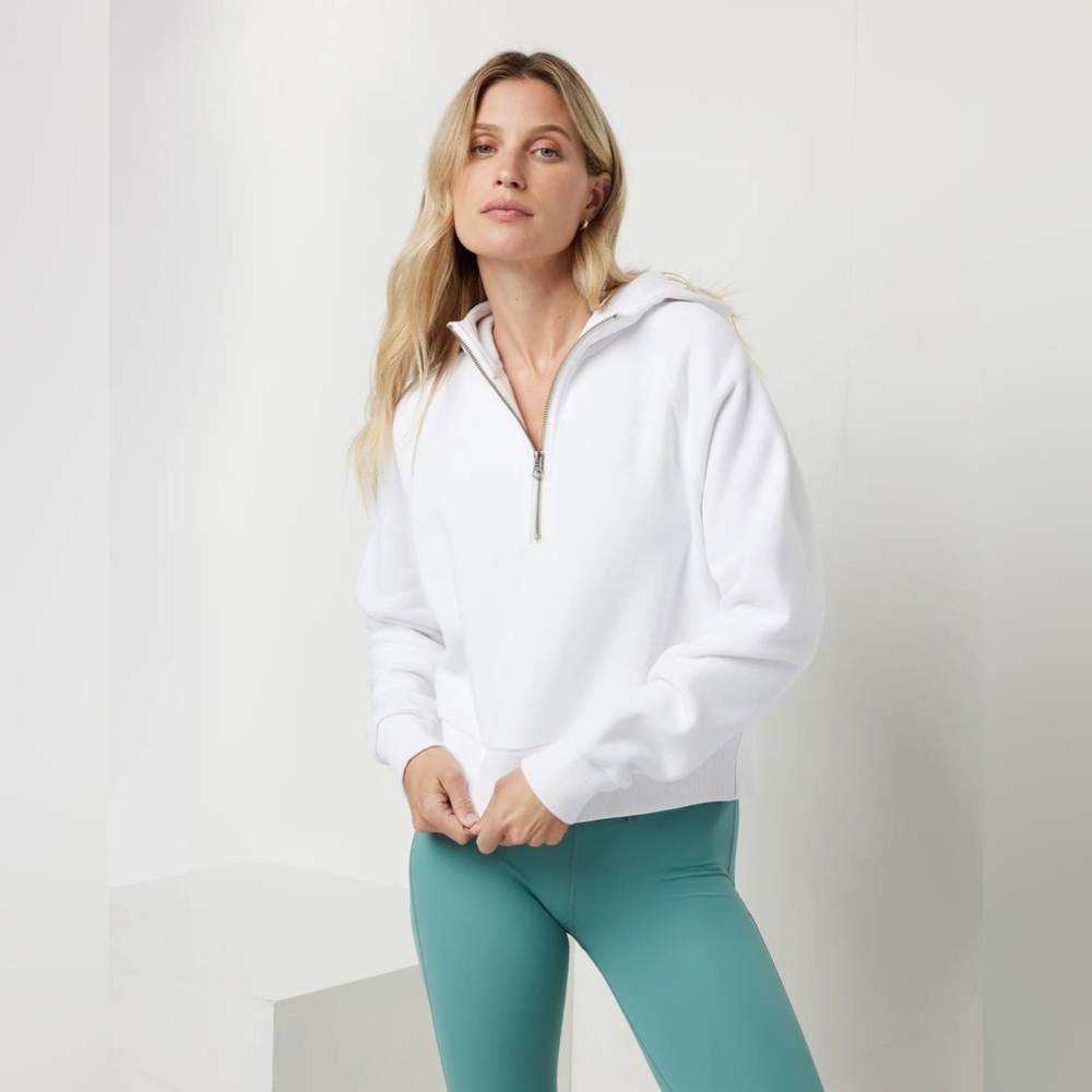 Vuori Restore Half Zip Hoodie - White - S